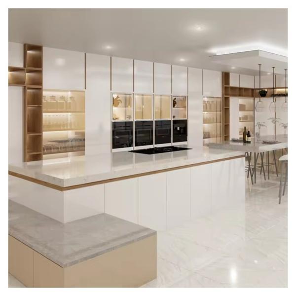 Minimalist Design Modern Kitchen Cabinet Accessories Veneer and Lacquer Finished