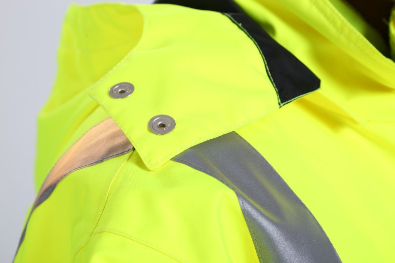 300D Oxford Hi Vis Trench Coat , 100% Polyester Class 3 Rain Jacket