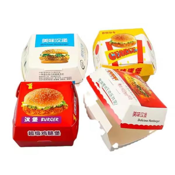 Custom Order Accepted Recyclable Kraft Paper Fast Food Takeaway Box for