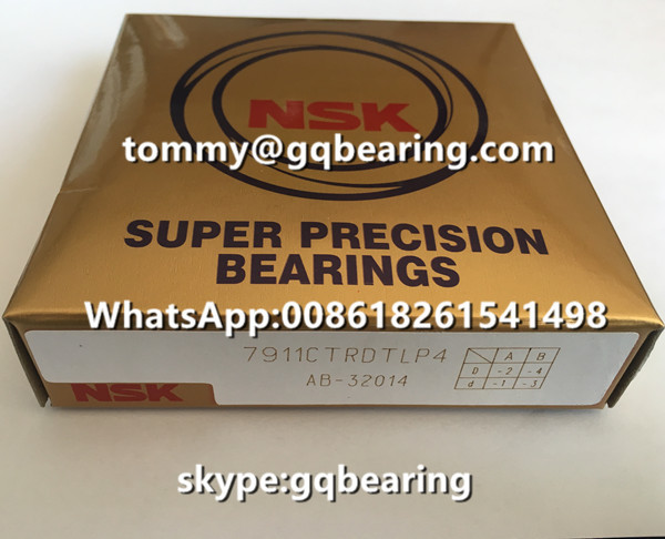 CNC Spindle Application NSK 7911CTRDTLP4 Super Precision Angular Contact Ball Bearing