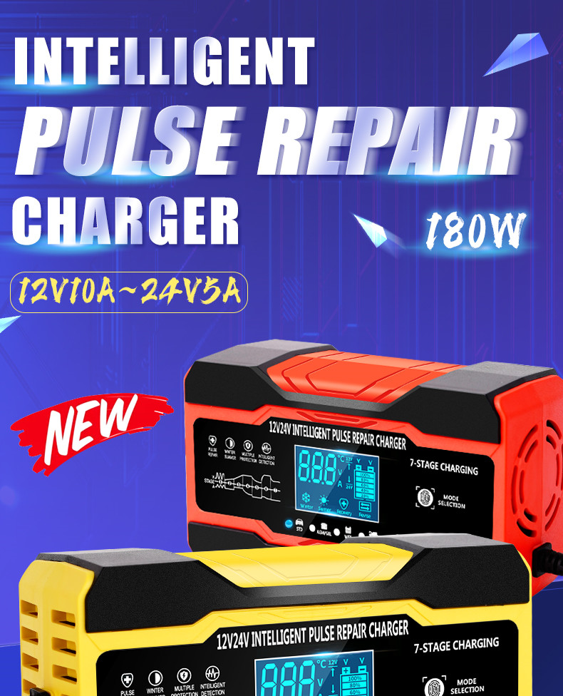 15A 7 Stage Pulse Repair Charger For Lead Acid Battery