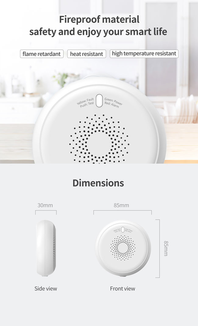 Zigbee Natural Gas Leak Alarm With Buzzer Network 70db High Voice