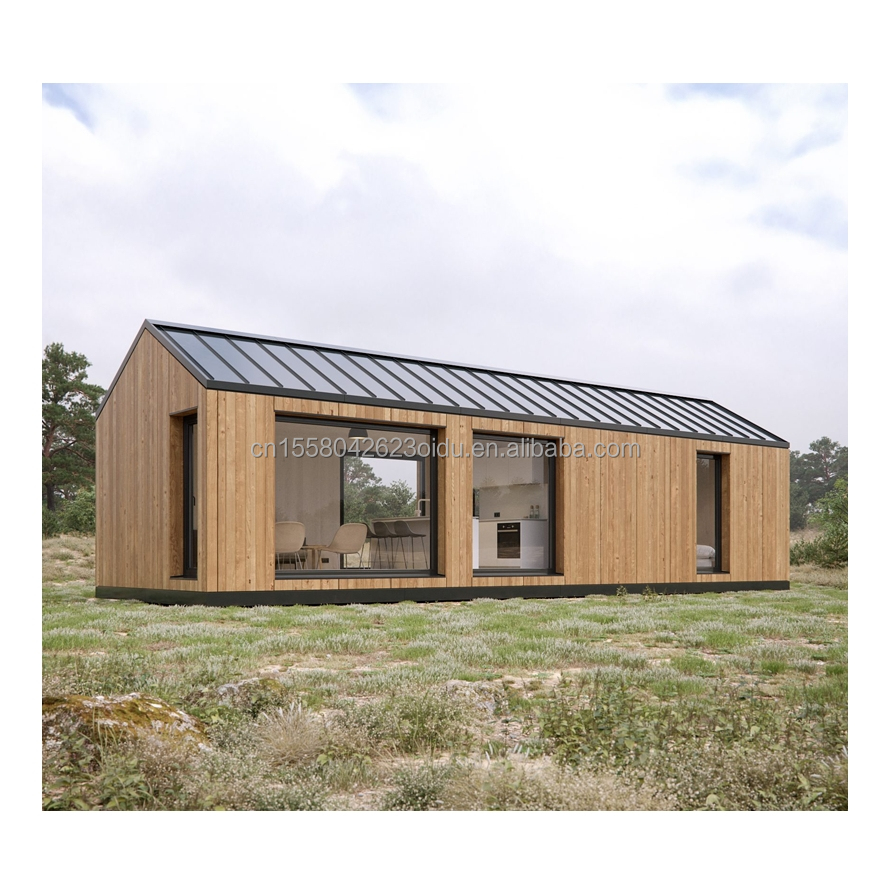 Aluminum Alloy Windows Modern Triangle Roof Prefab House Flat Roof Residential Container Wooden Prefabricated Homes Outdoor Made Steel Sandwich Panel