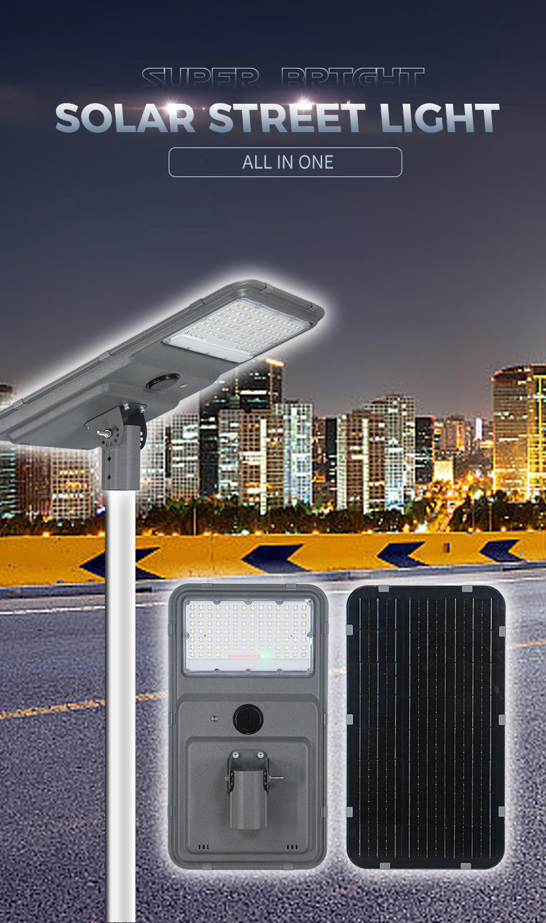 SMD 2835 KCD Enerted LED Street Lamp All In One IP65 Outdoor 50w 100w 150w 200w 300w 2000 Watt Solar Street Ligh