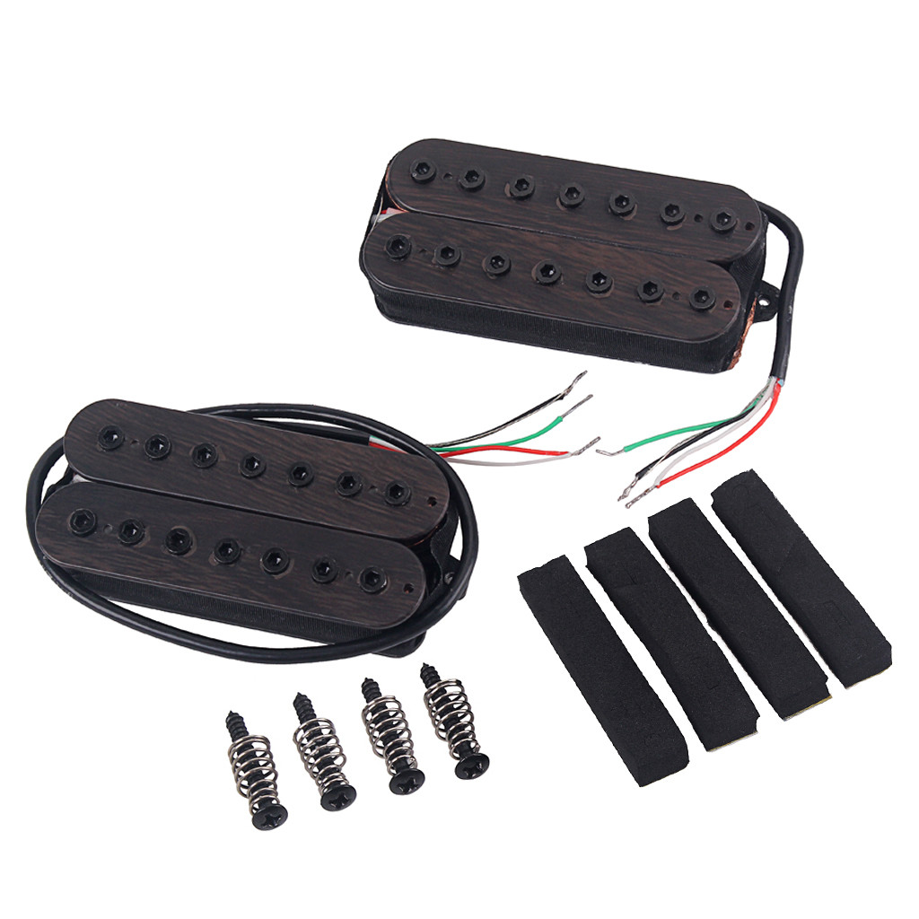 Alnico V 7 strings Humbucker Pickup Set rosewood Dual Coil pickup hex nut Adjustable Pole-Piece N17K/B19K Output