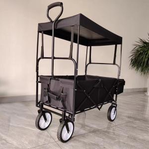 Collapsible Foldable Wagon With Removable Canopy Utility Folding Wagon With 360