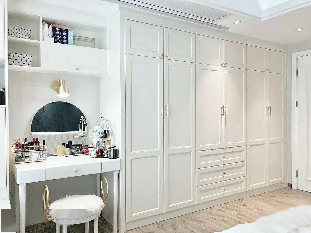 Modern Wooden Dressing Table With Mirror for Bedroom Wall Cabinet and Clothes Wardrobe