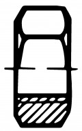 DIN934 Hex Nut - product drawing - plain drawing