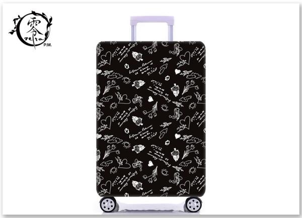 Custom Illustration Logo Luggage Case Cover Sublimation Printed Suitcase