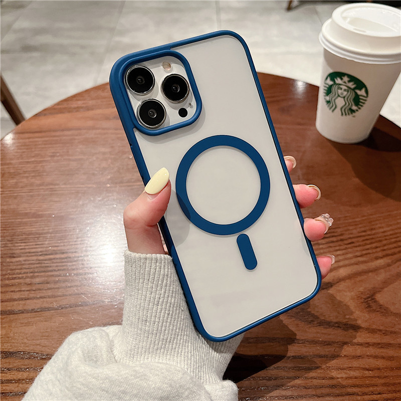 Transparent Back Tpu Shockproof Magnetic Phone Case For IPhone Case 16 15 Pro Max