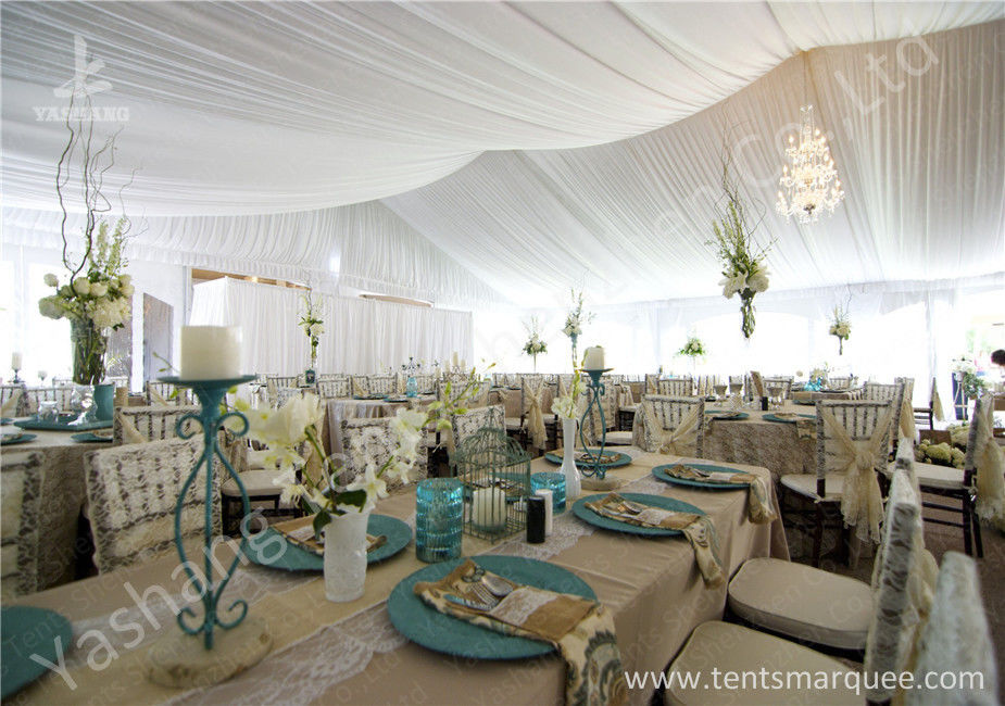 Noble and Bright Fabric Tent Marquee for Luxury Wedding Events and Parties on Grassland