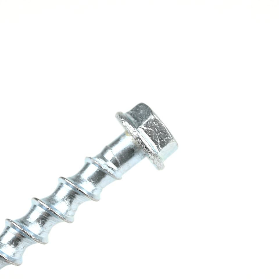 M8x60mm Flange HEX Head Concrete Screws with Plain Finish and Carbon Steel Material