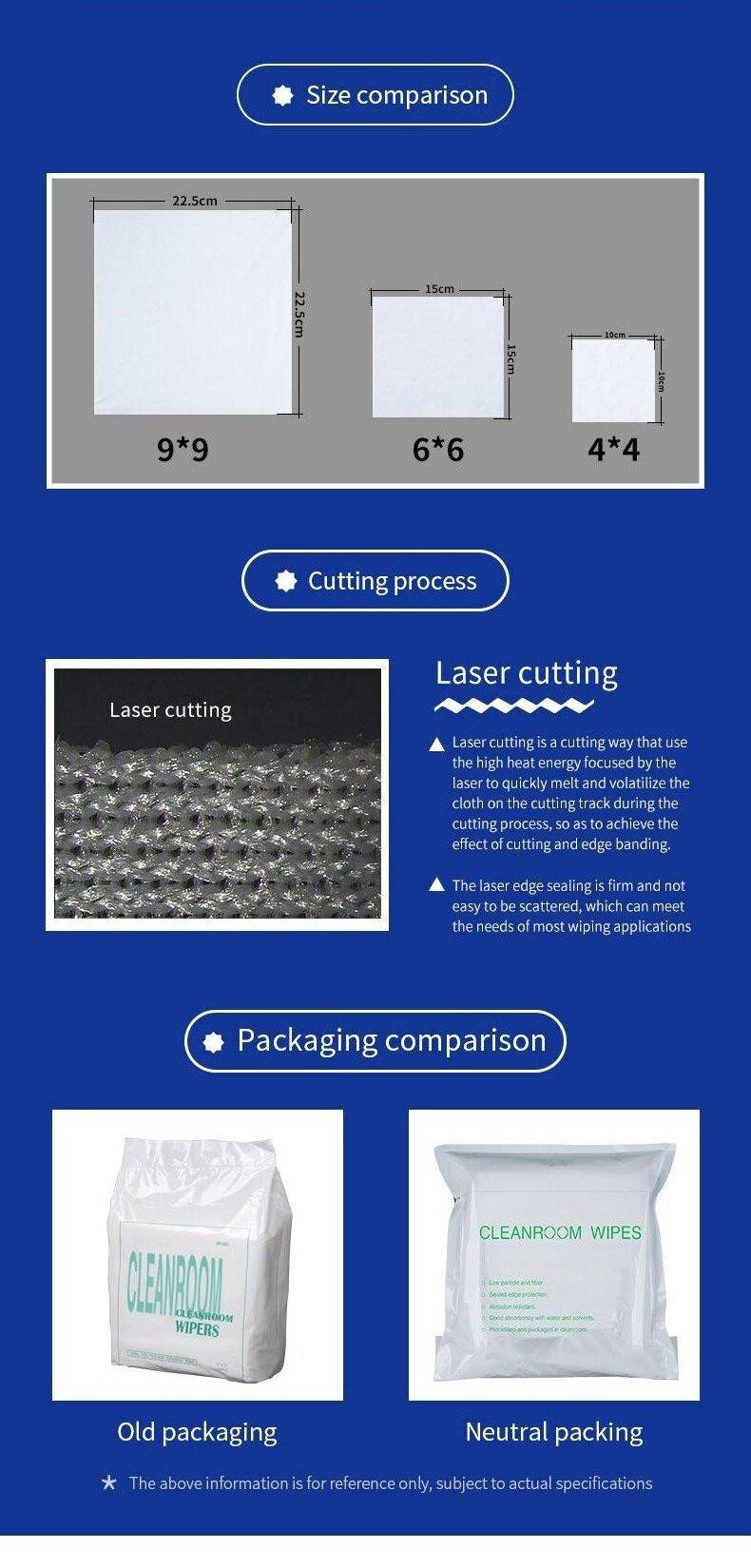 1000 Class 1009 6Inch Dust Free Cleaning Cloth Polyester Cleanroom Wiper