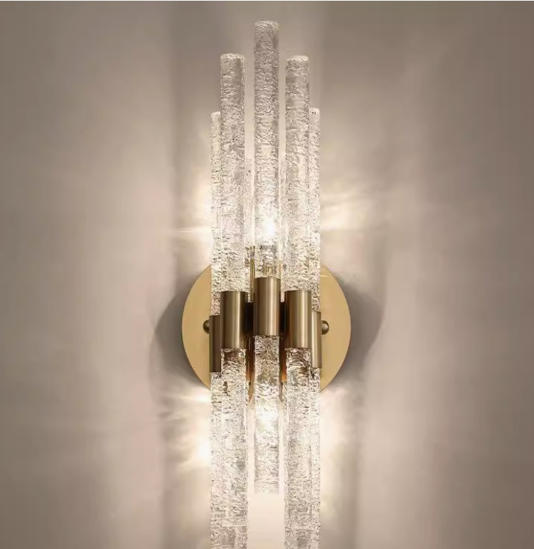 French style living room background wall crystal wall lamp corridor staircase aisle art lighting master bedroom bedside creative wall lamp