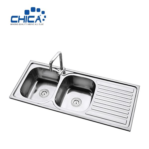 Double Bowl Kitchen Sink SUS304 Stainless Steel Kitchen Sink Press Kitchen Sink