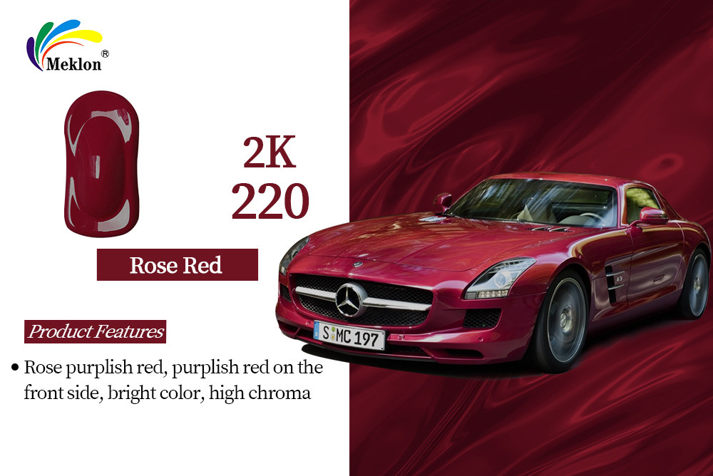 2K Rose Red Car Paint Top Coat Metallic Fade Resistant Durable