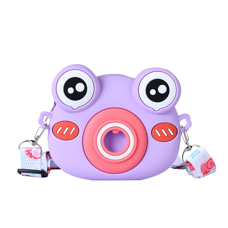 Cute Frog Silicone Pencil Box School Supplies Pencil Case For Kids Makeup Bag Shoulder Bag For Christmas Birthday Gift