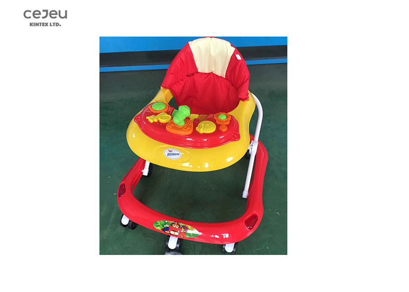 EN1273 Music Walker 61*56*50CM Silicon 8 Wheels Baby Foldable Walker