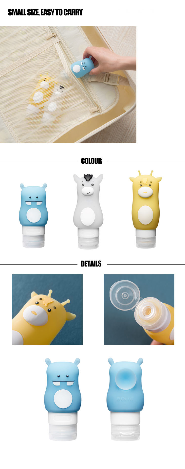 Hand Sanitizer Silicone Travel Bottles