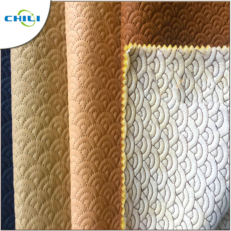 Waterproof PVC Leather Fabric , PVC Synthetic Leather Chili Brand Reliable