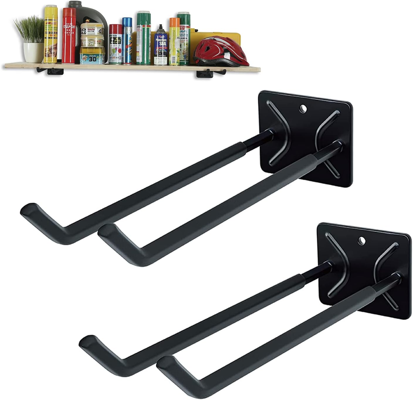Flexible Hose Support Items Heavy Duty Garage Hooks for Car Tires Power Tools and Bikes