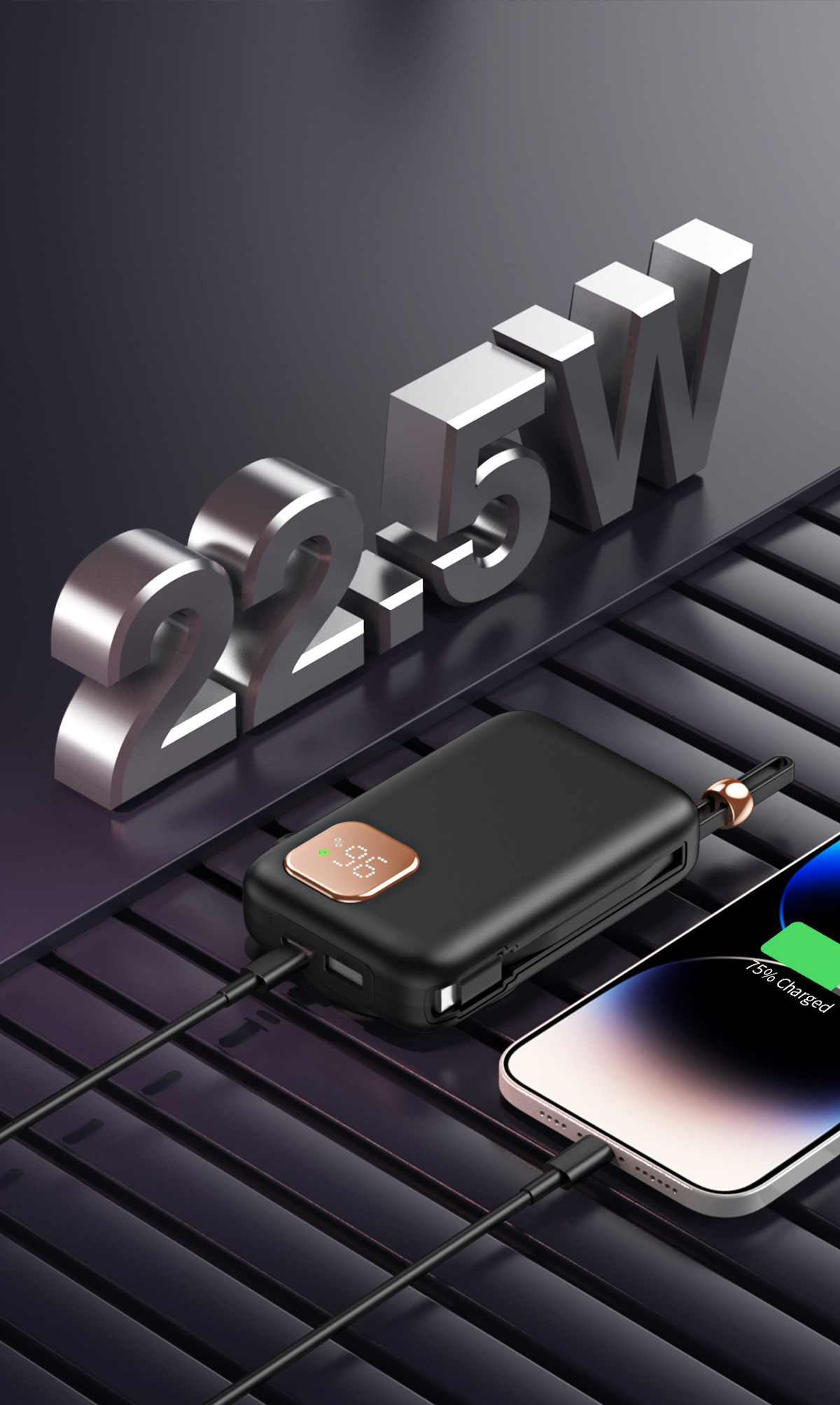 Magnetic Wireless Power Bank Charger 22.5w Pd 10000mah For Iphone Mobile Phone
