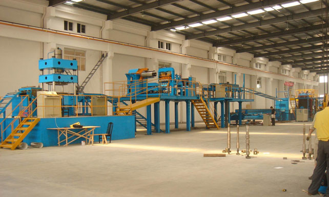 PLC Touch Screen Control Polyurethane Sandwich Panel Line For Color Steel Sheet