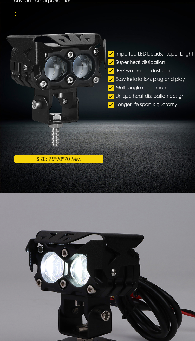 4000LM Motorbike Led Spotlights LED Motorcycle Lights 40W IP67