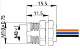 IP67 M8 Connector After Install Female 3P Shield 0.5m Cable Length