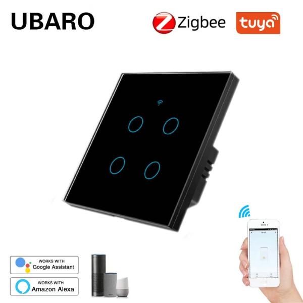 EU/UK Standard 10A Led 5-300W/Gang Smart Zigbee Switch Compatible with Zigbee