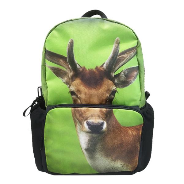 3D animal print pattern 17 inch backpack student personality fashion trend