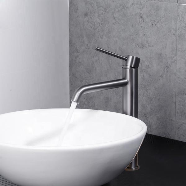 SUS304 Stainless Steel Vessel Single Hole Single Handle Basin Mixer in Grey