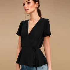 Women Square Neck Long Sleeve Slim Blouse with Striped