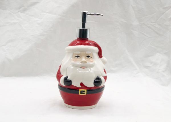 Daily Care Ceramic Bathroom Set Santa Christmas Soap Lotion Dispenser Pump Foam