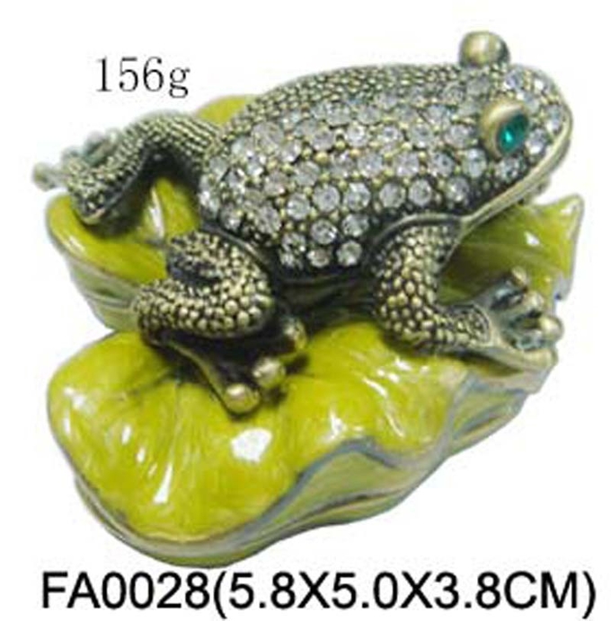 Gifts Handmade Frog Trinket Box Frog Ring Box Frog Jewelled Jewelry Box with Crystal Pewter Frog Jewelry Trinket box
