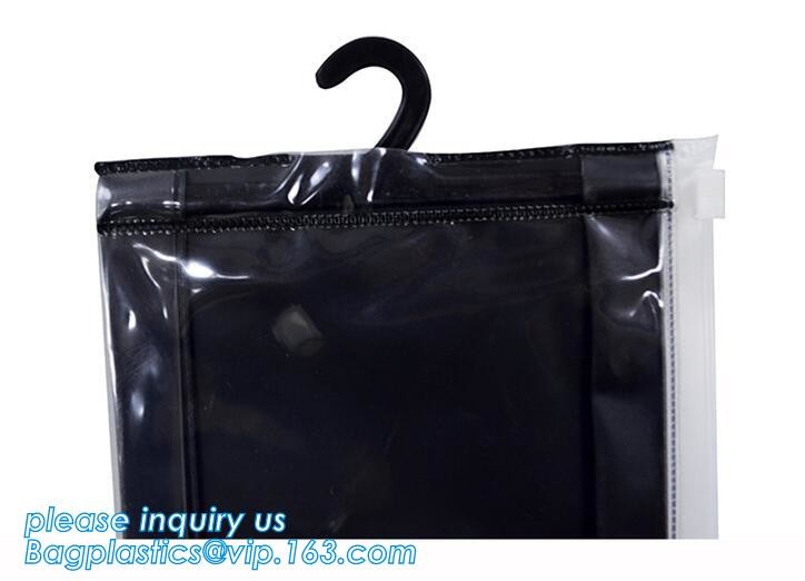 hanger bag with zip lock on the top,Frosted Zip lockk bag EVA PVC hanger bag for clothes, EVA frost drawstring bag, Froste
