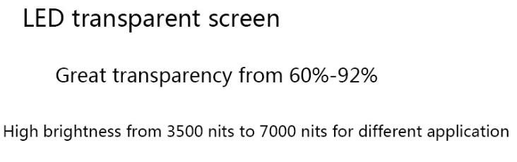 Indoor P3.91 - 7.8 HD Transparent LED Screen 5000X1000mm Cabinets 4G WIFI Control transparent led screen display