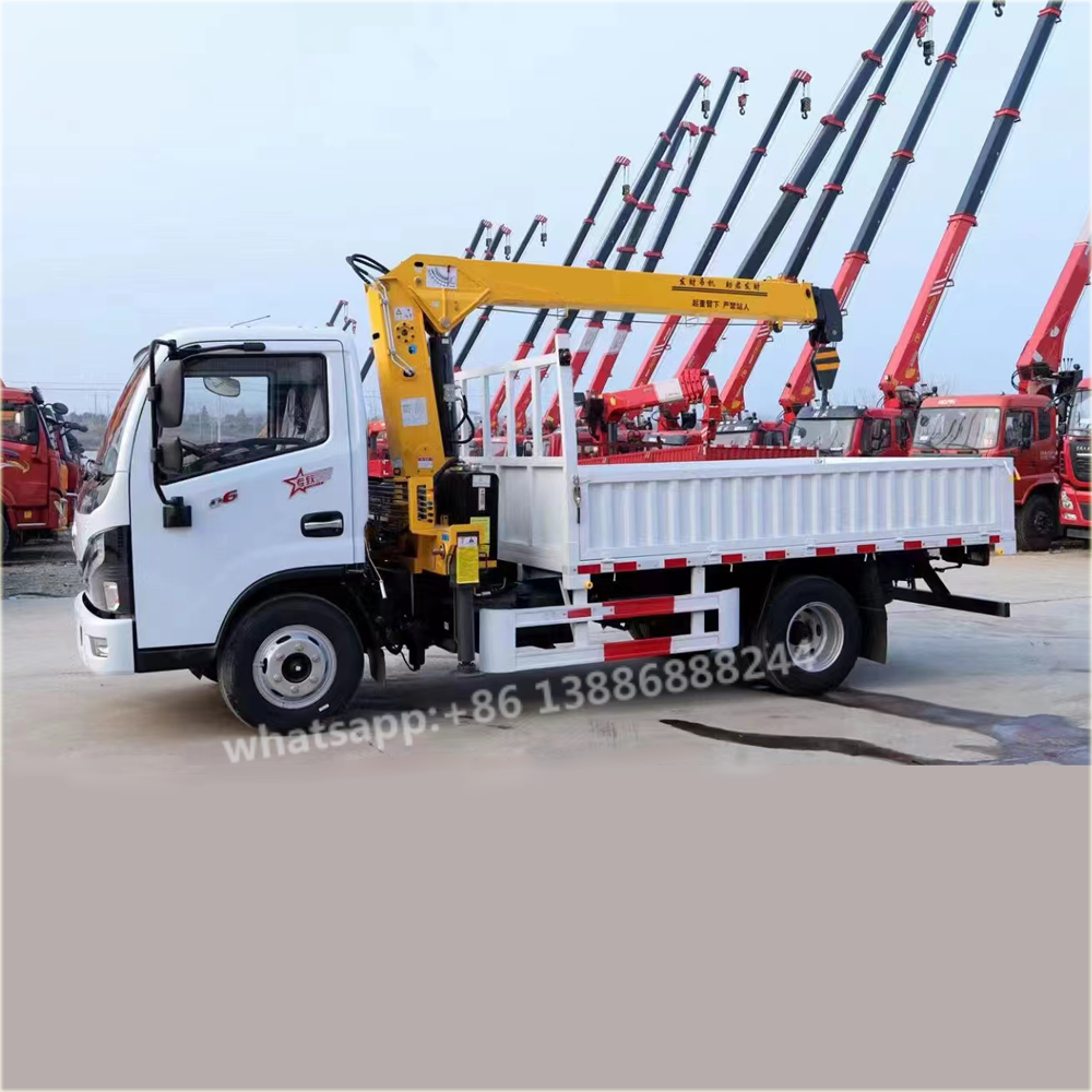 Factory Direct Dolica Truck Mounted Crane Onboard Crane Transporter Lifting Truck With Crane