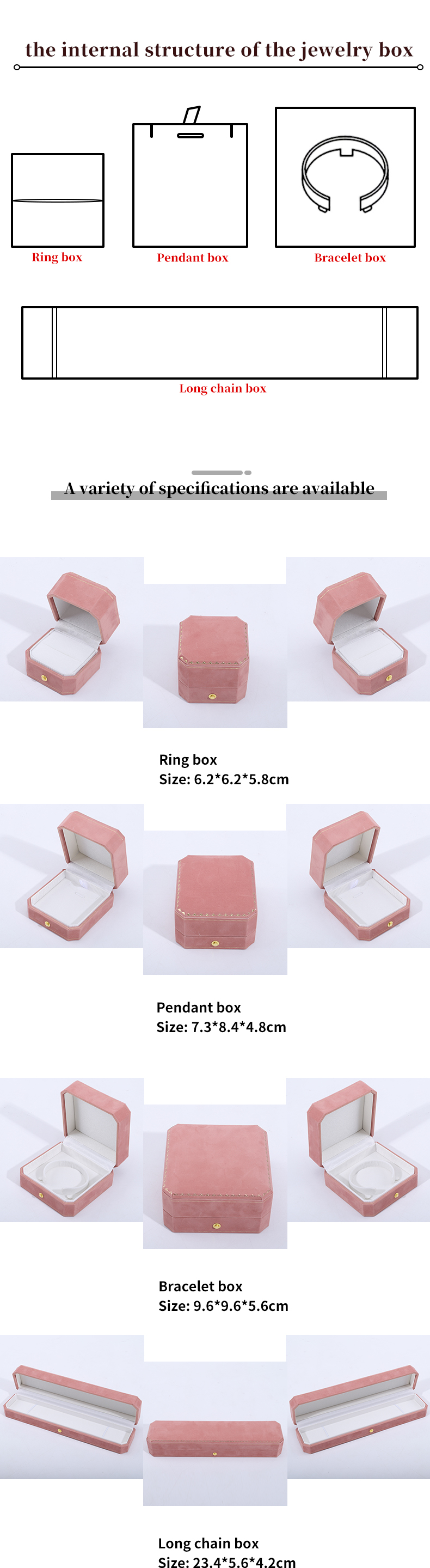 Newest Custom Luxury Octagonal Shape Jewelry Box with Gold Wire and Velvet Interior