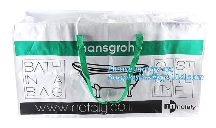 Custom Huge Luggage PP Woven Bag With Zipper Lock,PP Woven Shopping Bag,Factory customized cheap laminated pp woven shop
