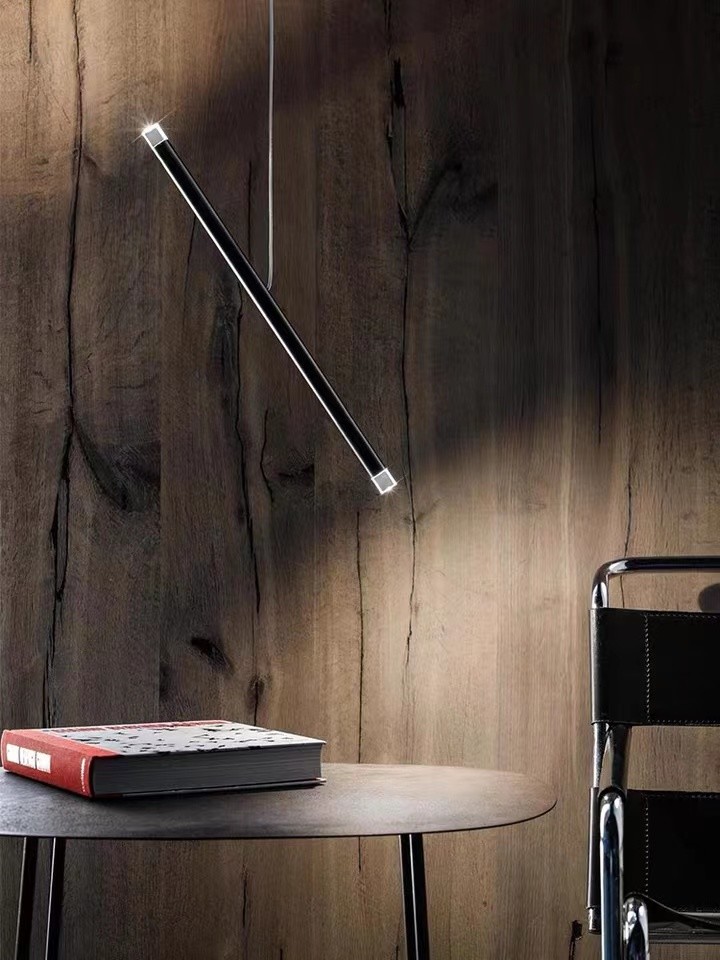 Black Tube Led Pendant Lamp For Living Room Contemporary Led Pendant Lights