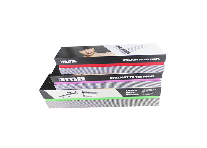 Hair Tool Colorful Paper Box , Eco Friendly Curling Iron Spot Uv Box For Retail
