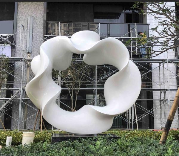 Abstract Outdoor Metal Sculpture , Stainless Steel Painted Metal Sculpture