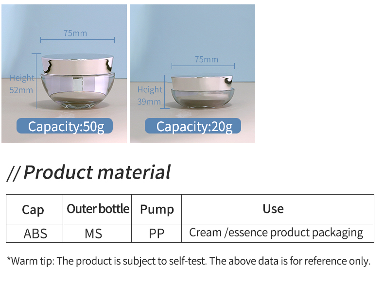 Replaceable Acrylic Bottles 30ml 100ml Silver Plastic Lotion Pump Bottle