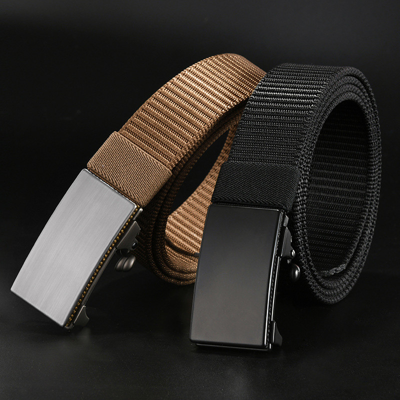 100pcs Men Woven Fabric Belts 130cm Alloy Braided Woven Belt Weaving