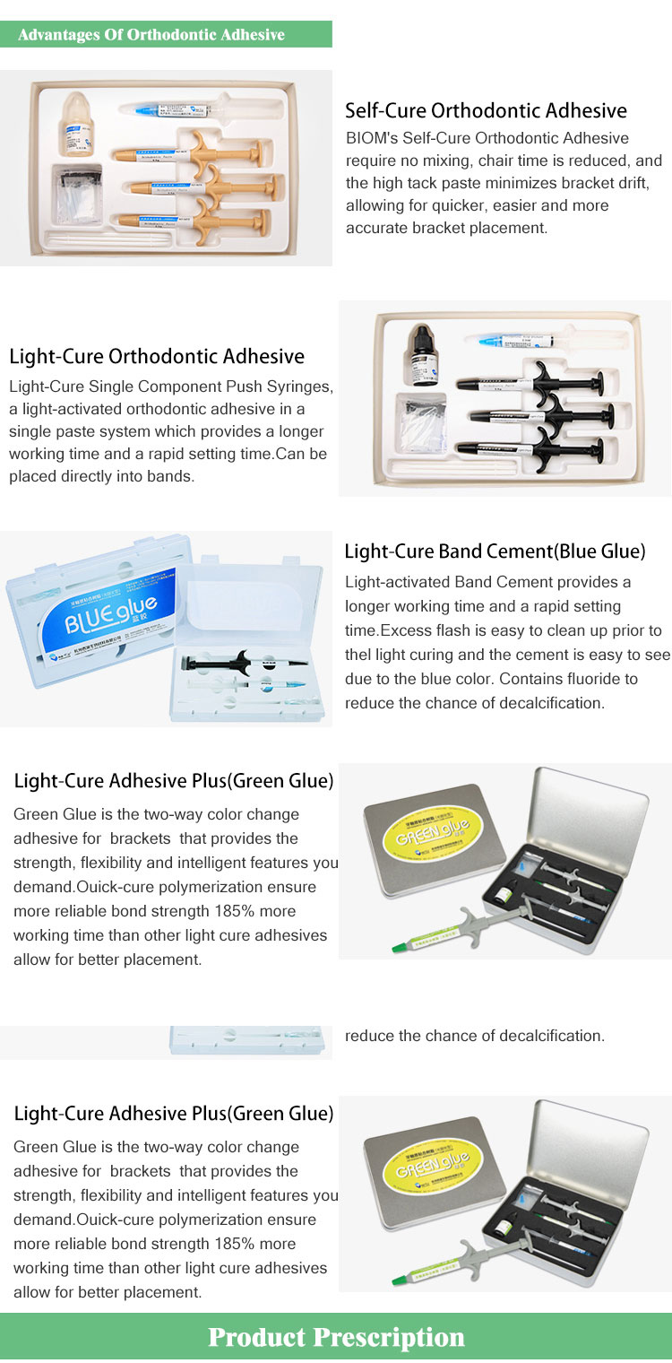 Resin Orthodontic Adhesives Dental Bonding Light Cure Adhesive Plus Green Glue