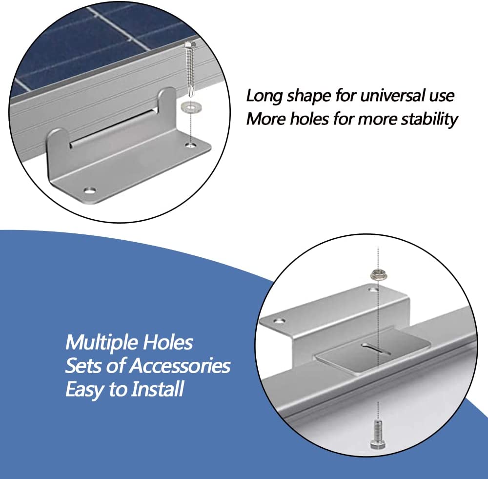 3.94*2.6 White Power Black Solar Panel Z Bracket Mount Lightweight Anodized Aluminum Mounting Brackets