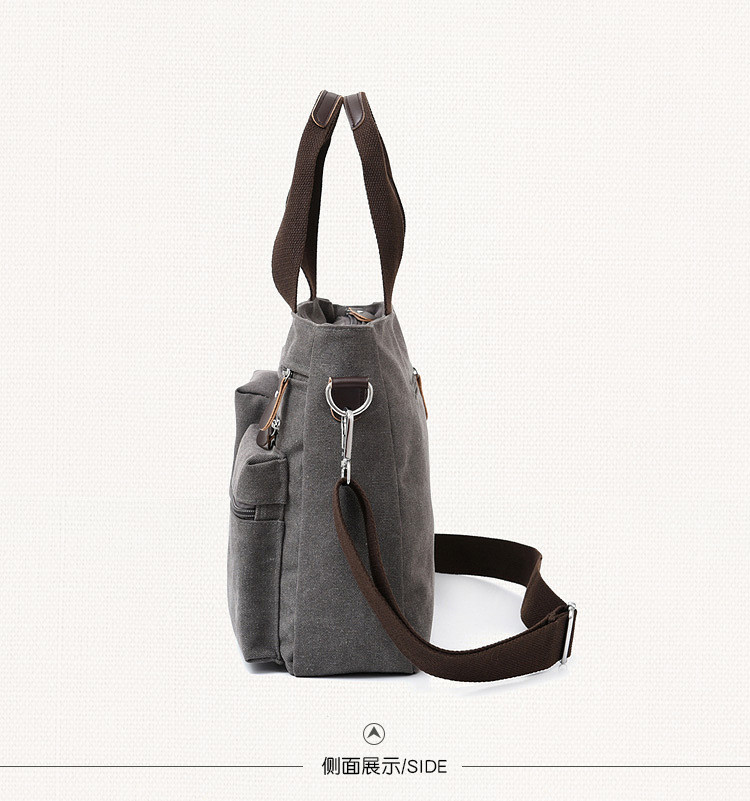 Washable Mens Canvas Briefcase Laptop Bag For 11.6 / 14 Inch Notebook Computer