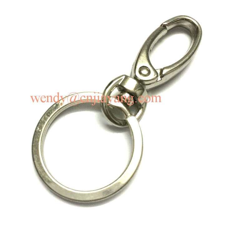 jiayang shiny silver laser cut logo flat split key ring with engraved logo