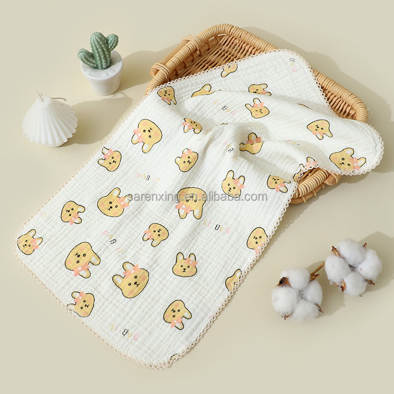Animal Print 100% Cotton Custom Cartoon Printed Woven Baby Kids Small Mini Face Towel